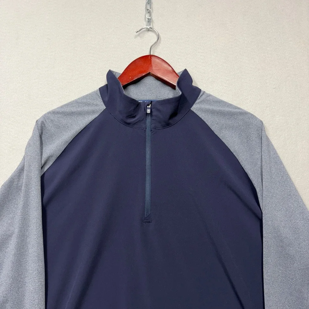 Cutter & Buck Pullover Mens XL Blue MCC00006 Quarter Zip Performance Stretch